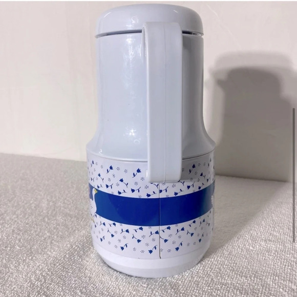 Vintage White Blue Country Goose Ribbon Geese Insulated Thermal Carafe - Picture 4 of 13